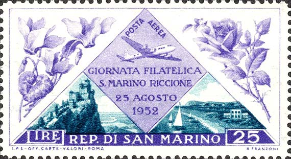 Tag der Philatelie - Blumen und Ansichten von San Marino und Riccione