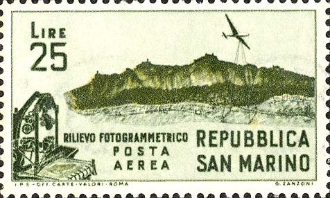 Photogrammetrische Vermessung - Flugzeug und Berg Titano