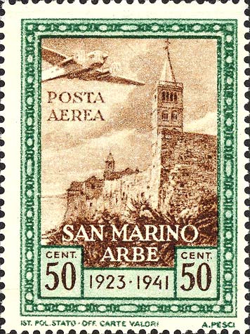 Rückgabe der Fahne an die Insel Rab - Campanlie von Rab mit Flugzeug