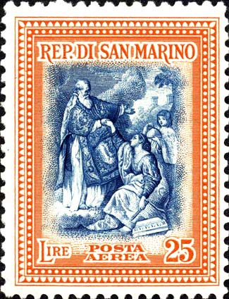 Wiederaufbau - San Marino erhebt die Republik, Werk von P. Batoni