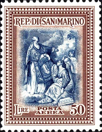 Wiederaufbau - San Marino erhebt die Republik, Werk von P. Batoni