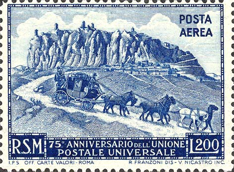 75. Jahrestag der Weltpostunion - Postkutsche