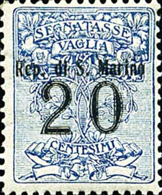 Postanweisungsmarken von Italien mit Aufdruck Rep di S. Marino - Allegorie