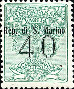 Postanweisungsmarken von Italien mit Aufdruck Rep di S. Marino - Allegorie