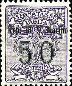 Postanweisungsmarken von Italien mit Aufdruck Rep di S. Marino - Allegorie