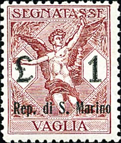 Postanweisungsmarken von Italien mit Aufdruck Rep di S. Marino - Allegorie