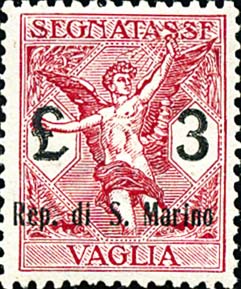 Postanweisungsmarken von Italien mit Aufdruck Rep di S. Marino - Allegorie