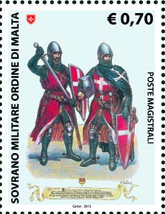 Kostüme und Uniformen des Ordens - Ritter von Jerusalem im 13. und 14. Jahrhundert in Militärkleidung