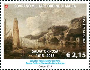 400. Jahrestag der Geburt von Salvator Rosa - Marina mit Leuchtturm, Werk von Salvator Rosa