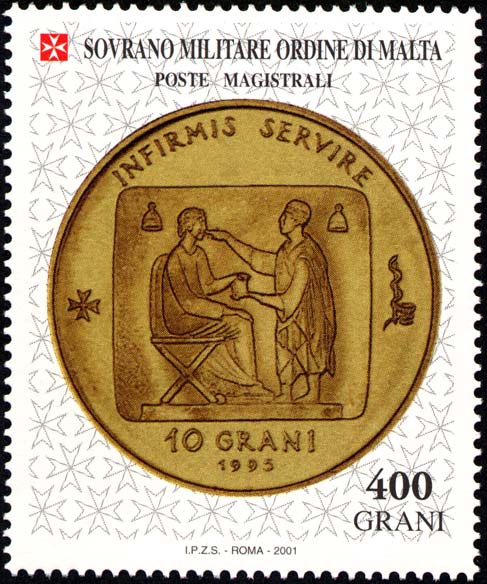 Münzen des Ordens - Rückseite der 10 Grani Bronzemünze, geprägt 1995 (Durchmesser 30 mm).