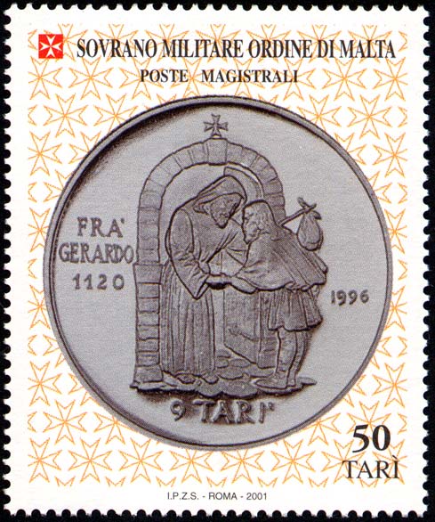 Münzen des Ordens - Rückseite der 9 Tarì Silbermünze, herausgegeben im Jahr 1996 (Durchmesser 33 mm).