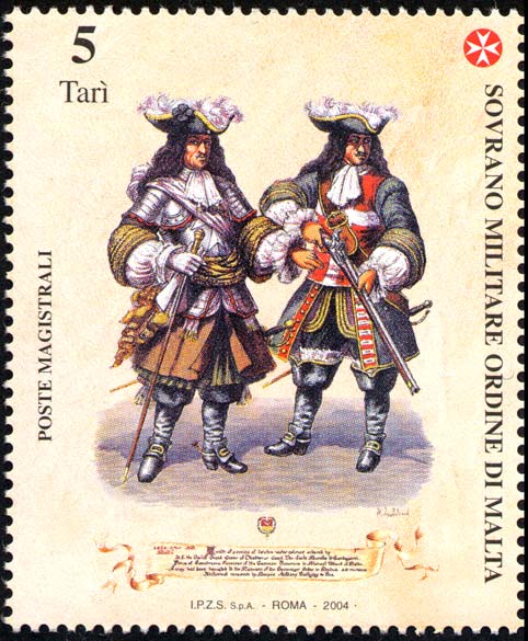 Kostüme und Uniformen des Ordens - Ritter von Jerusalem im 17. und 18. Jahrhundert in Militärkleidung