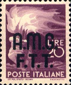 Democratica, Überdruck in zwei Zeilen - Hand, die eine Fackel hält