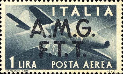 Democratica, Überdruck in zwei Zeilen - Handschlag, Caproni - Campini 1