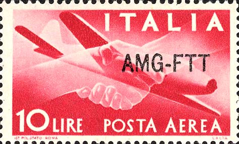 Democratica, einzeiliger Überdruck - Handschlag, Caproni - Campini 1