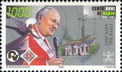 Hundertjähriges Jubiläum der Erfindung des Radios - Porträt von Johannes Paul II.