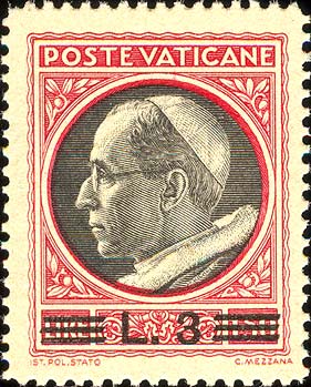 Wappen oder Bildnis von Pius XII., überdruckt