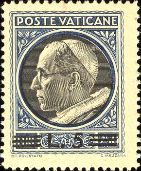 Wappen oder Bildnis von Pius XII., überdruckt