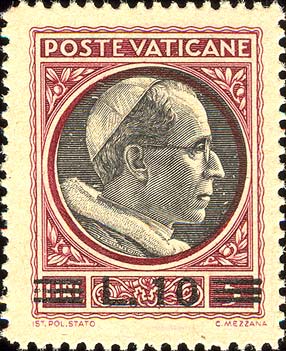 Wappen oder Bildnis von Pius XII., überdruckt