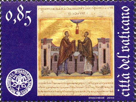 Wiedereröffnung der Vatikanischen Apostolischen Bibliothek - Der heilige Cosmas und der heilige Damian