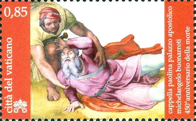 450. Jahrestag von Michelangelos Tod - Der heilige Paulus auf dem Weg nach Damaskus, ein Werk von Michelangelo
