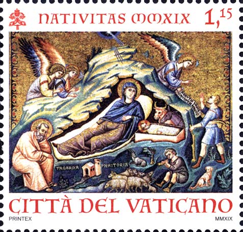 Weihnachten - Mosaik aus der Basilika Santa Maria in Trastevere, Rom