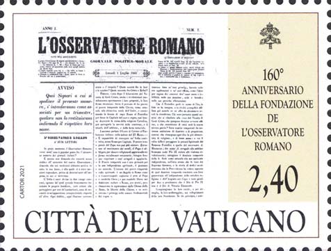 90. Jahrestag der Gründung von Radio Vatikan - Titelseite der ersten Ausgabe des Osservatore Romano