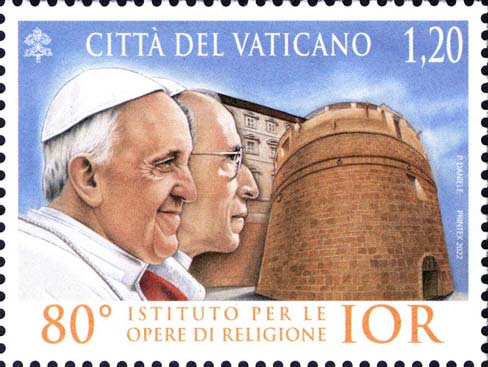 80. Jahrestag der Gründung des IOR - Papst Franziskus, Papst Pius XII. und Torrione di Nicolò V