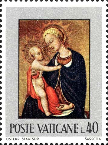 Die Heilige Familie - Madonna mit Kind, Werk von Stefano di Giovanni