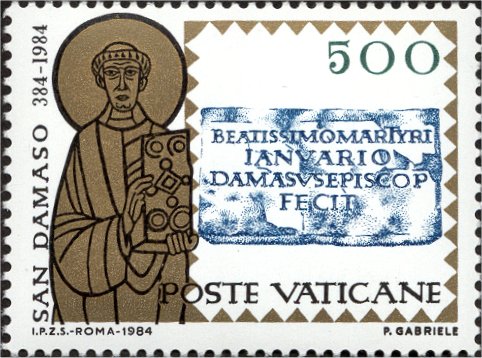 1600. Jahrestag des Todes von Papst Damasus