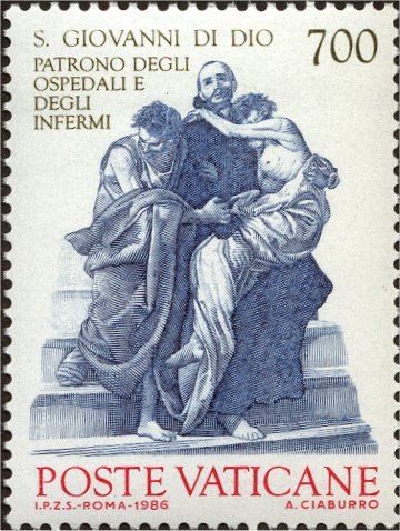 Hundertjähriges Jubiläum der Verkündung der Heiligen Kamillus von Lellis und Johannes von Gott als Schutzpatrone der Krankenhäuser und der Kranken - Der heilige Johannes von Gott