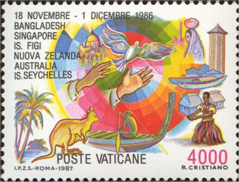 Reisen von Johannes Paul II. in den Jahren 1985 - 86 - Bangladesch, Singapur