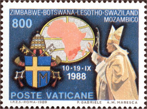 Die Reisen von Johannes Paul II. im Jahr 1988 - Südafrika