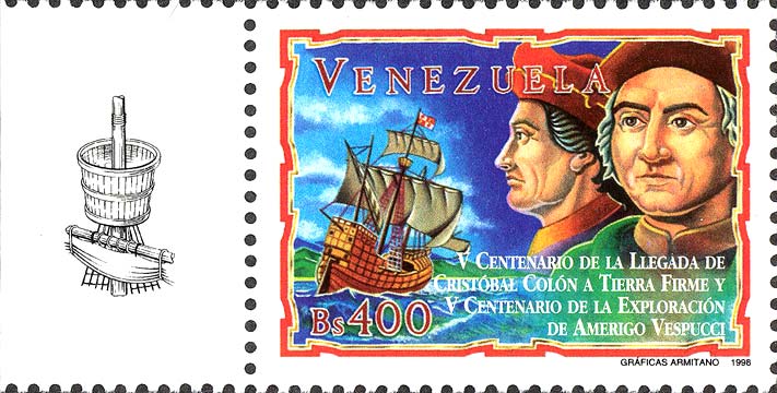 500. Jahrestag der Landung von Christoph Kolumbus in Venezuela und der Erkundung durch Amerigo Vespucci