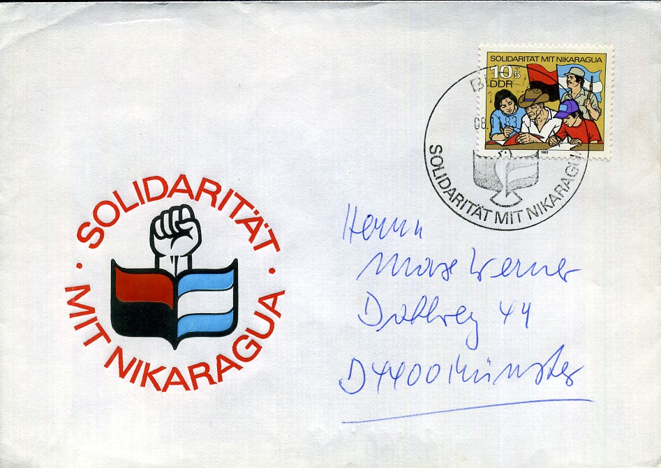 Solidarität mit Nikaragua - Ersttagsstempel - Berlin