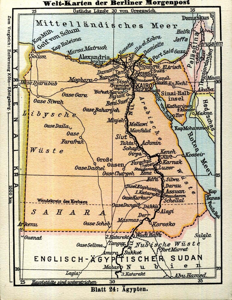 Ägypten - Welt-Karten der Berliner Morgenpost 1927