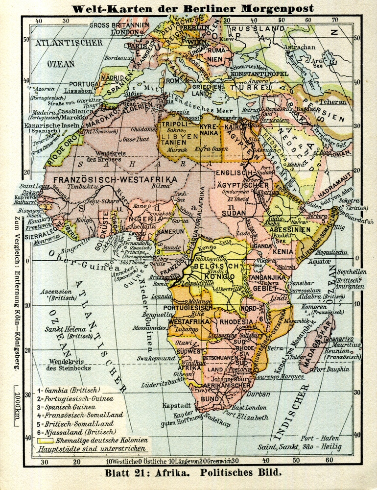 Afrika - Welt-Karten der Berliner Morgenpost 1927