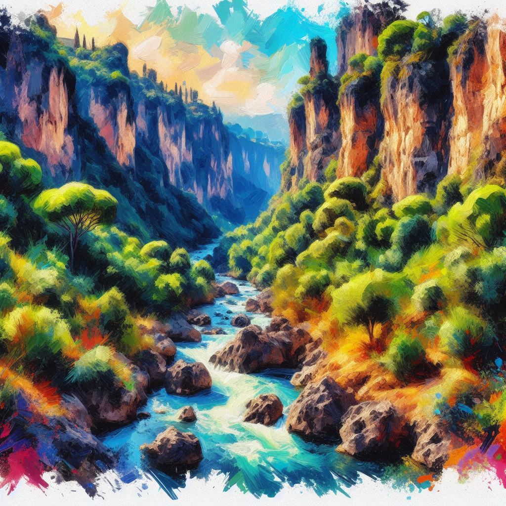 Alcantara - Schlucht - AI generated manifest