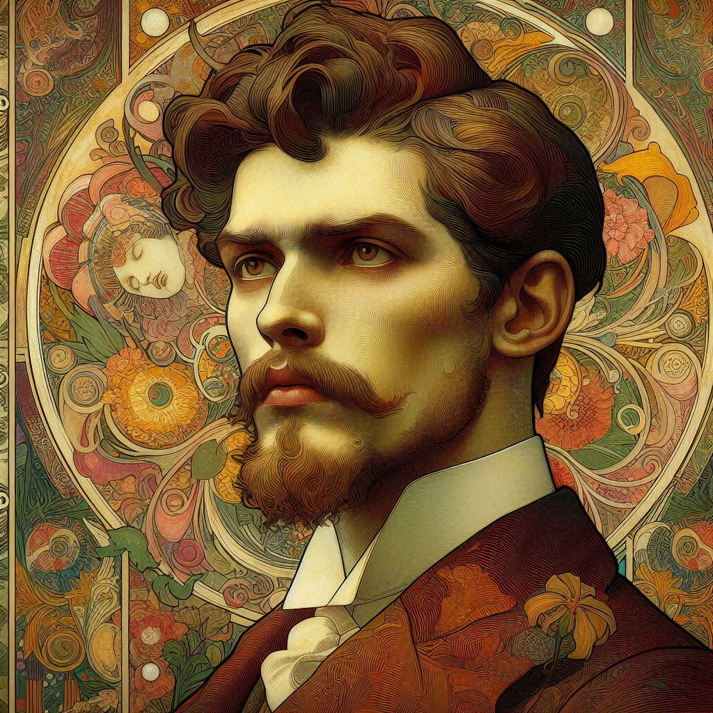 Alfons Maria Mucha - AI generated manifest