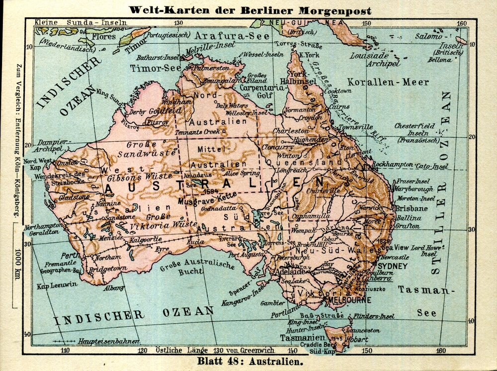 Australien / Australischer Bund - Welt-Karten der Berliner Morgenpost 1927
