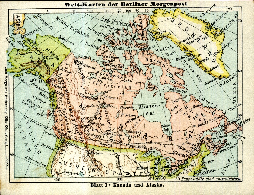 Canada / Kanada - Welt-Karten der Berliner Morgenpost 1927