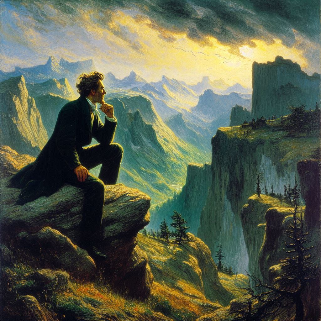 Caspar David Friedrich (wie die KI es sich vorstellt) - Mit KI erstellt - Microsoft Bing - Image Creator unterstützt von DALL·E 3