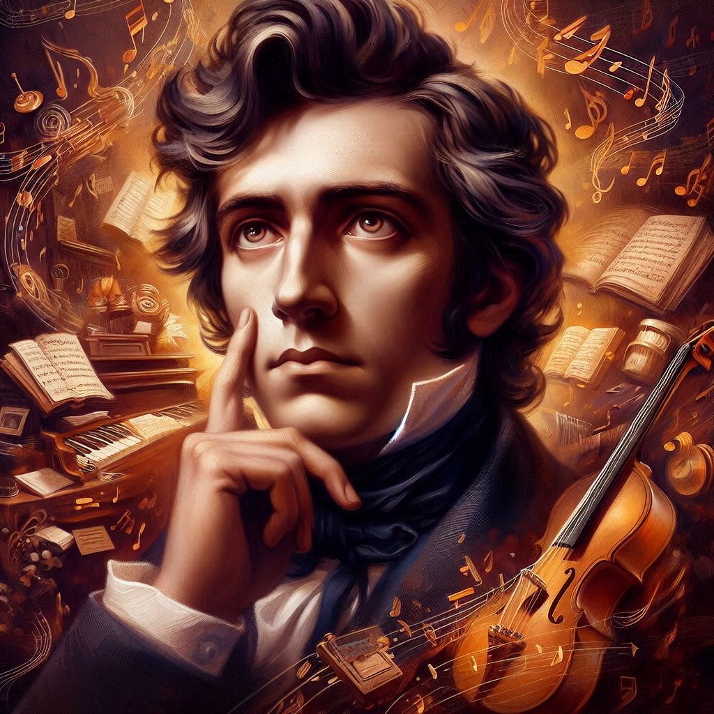 ein fiktives Selbstportrait im Stile von Charles Gounod (nach den Vorstellungen und Halluzinationen der KI - MS Copilot generated image) - Mit KI erstellt - Microsoft Bing - Image Creator unterstützt von DALL·E 3