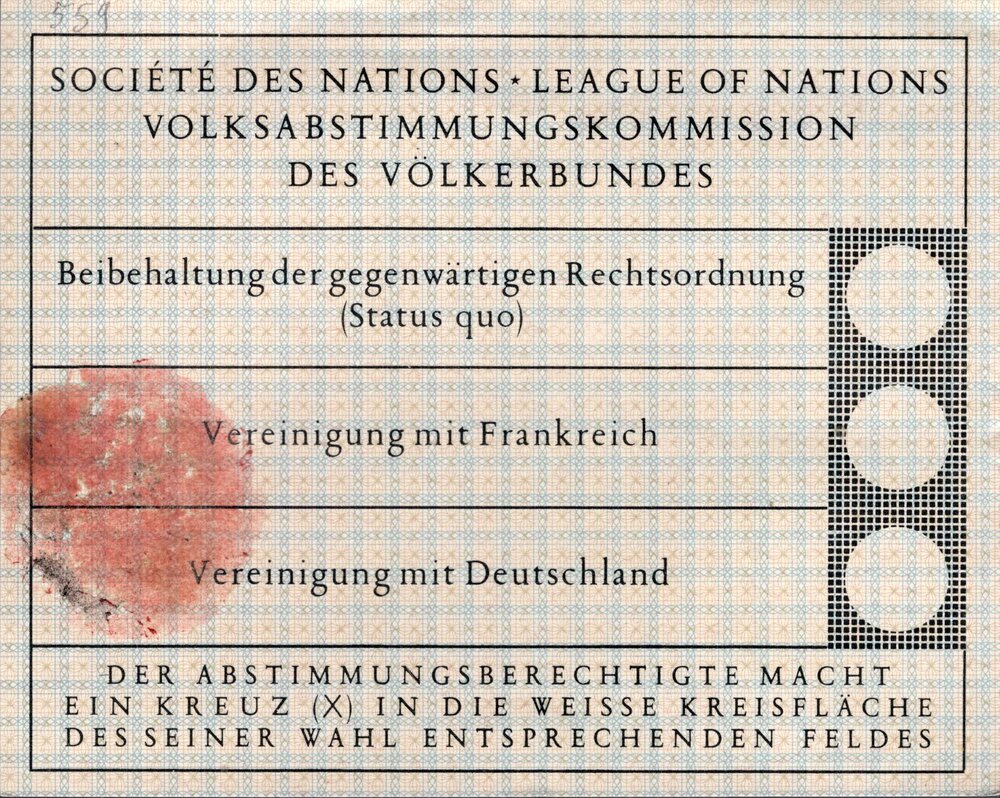 Stimmzettel der Vollksabstimmung - Sammlung Stephan Jürgens