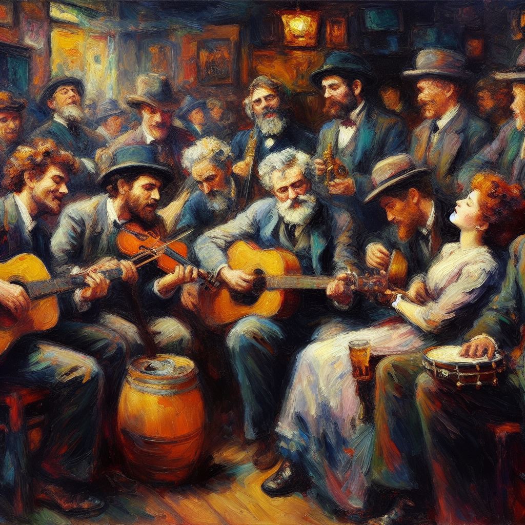 The Dubliners (wie die KI es sich vorstellt) - Mit KI erstellt - Microsoft Bing - Image Creator unterstützt von DALL·E 3