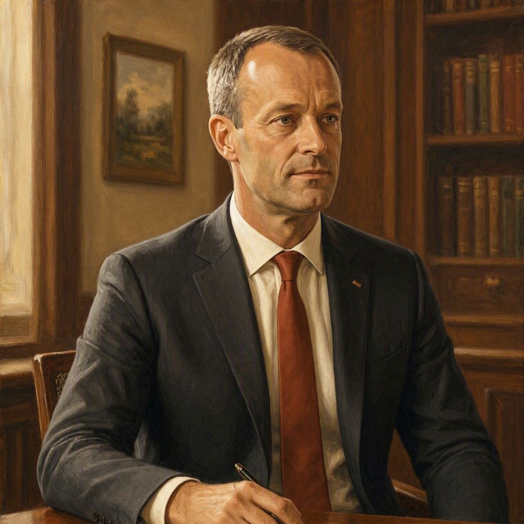 ein fiktives Selbstportrait im Stile von Friedrich Merz (nach den Vorstellungen und Halluzinationen der KI - MS Copilot generated image) - Mit KI erstellt - Microsoft Bing - Image Creator