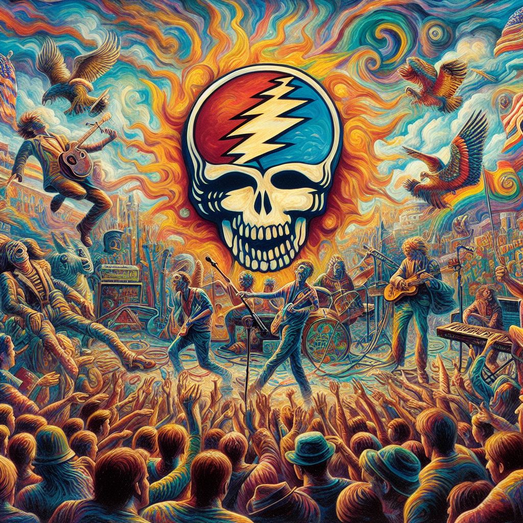 Grateful Dead (wie die KI es sich vorstellt) - Mit KI erstellt - Microsoft Bing - Image Creator unterstützt von DALL·E 3