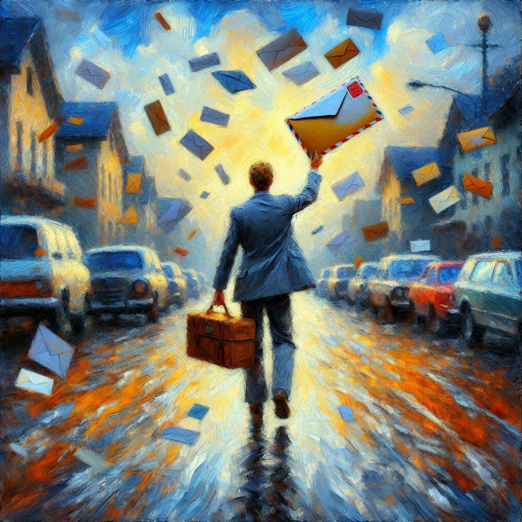 Incoming Mail (nach den Vorstellungen und Halluzinationen der KI - Copilot generated image) - Mit KI erstellt - Microsoft Bing - Image Creator unterstützt von DALL·E 3