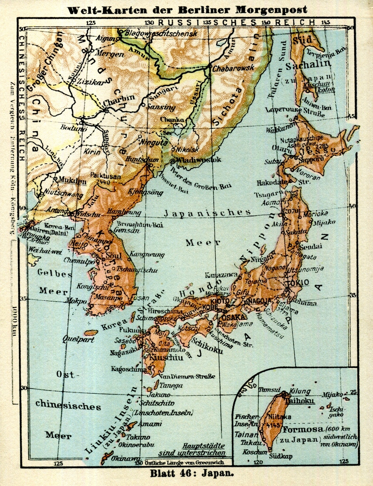 Japan - Welt-Karten der Berliner Morgenpost 1927