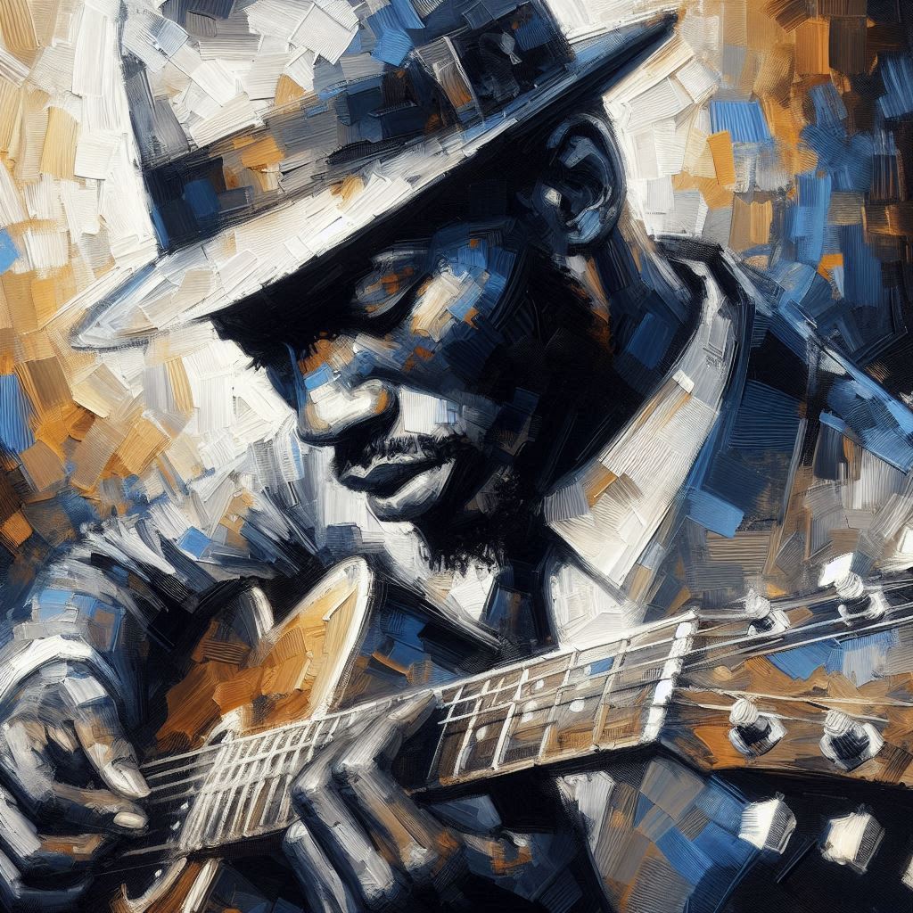 John Lee Hooker (wie die KI es sich vorstellt) - Mit KI erstellt - Microsoft Bing - Image Creator unterstützt von DALL·E 3Mit KI erstellt - Microsoft Bing - Image Creator unterstützt von DALL·E 3